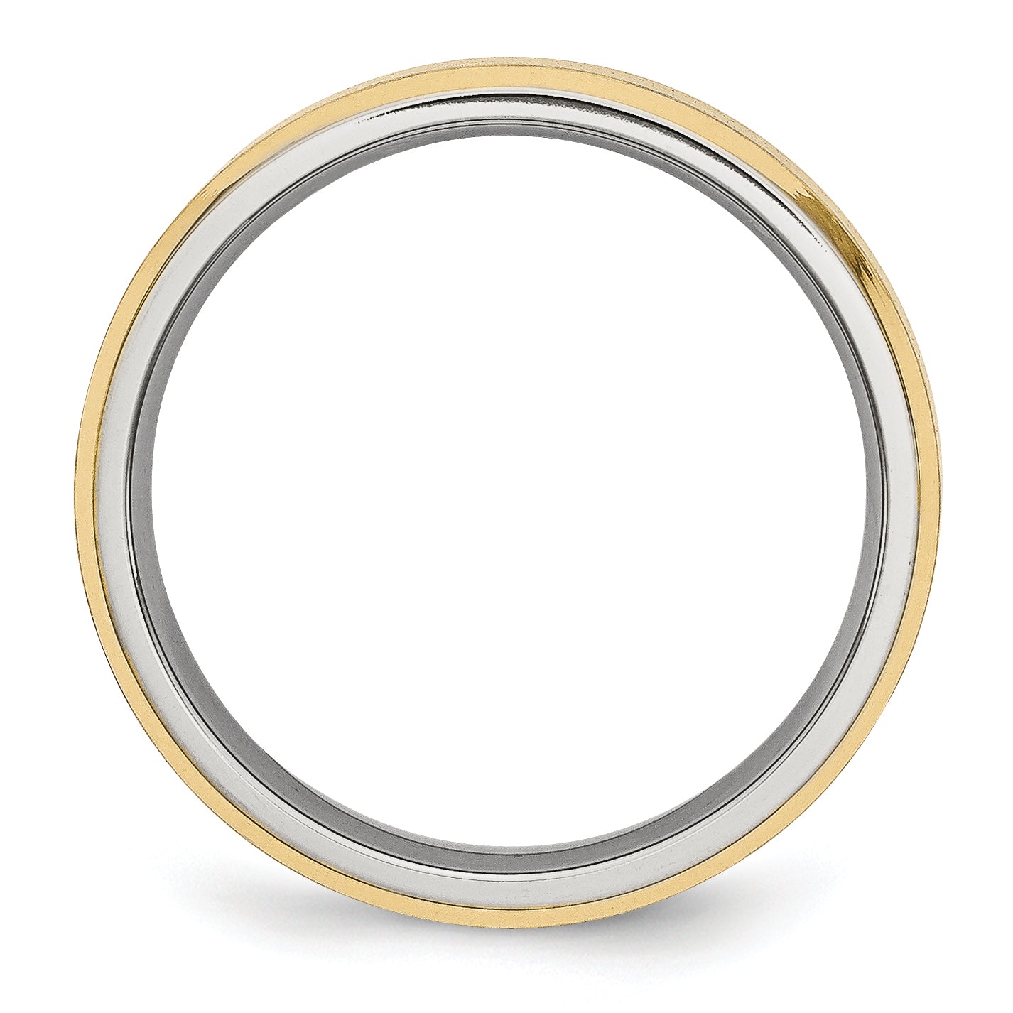 Beveled-Edge Wedding Band in Stainless Steel with Gold IP, 5mm Secondary image