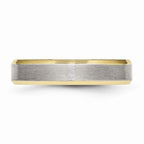 Sophia Jewelers Brushed Gold-Tone Beveled Edge Stainless Steel Comfort Fit Wedding Band