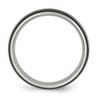 Black IP-Plated Grooved Wedding Band in Stainless Steel, 6mm