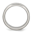 Grooved Wedding Band in Stainless Steel with Black Rubber, 6mm