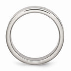 Grooved Wedding Band in Stainless Steel with Black Rubber, 6mm