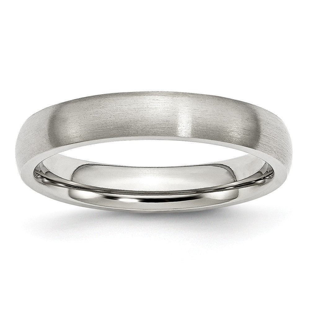 Brushed Comfort-Fit Wedding Band in Stainless Steel, 4mm