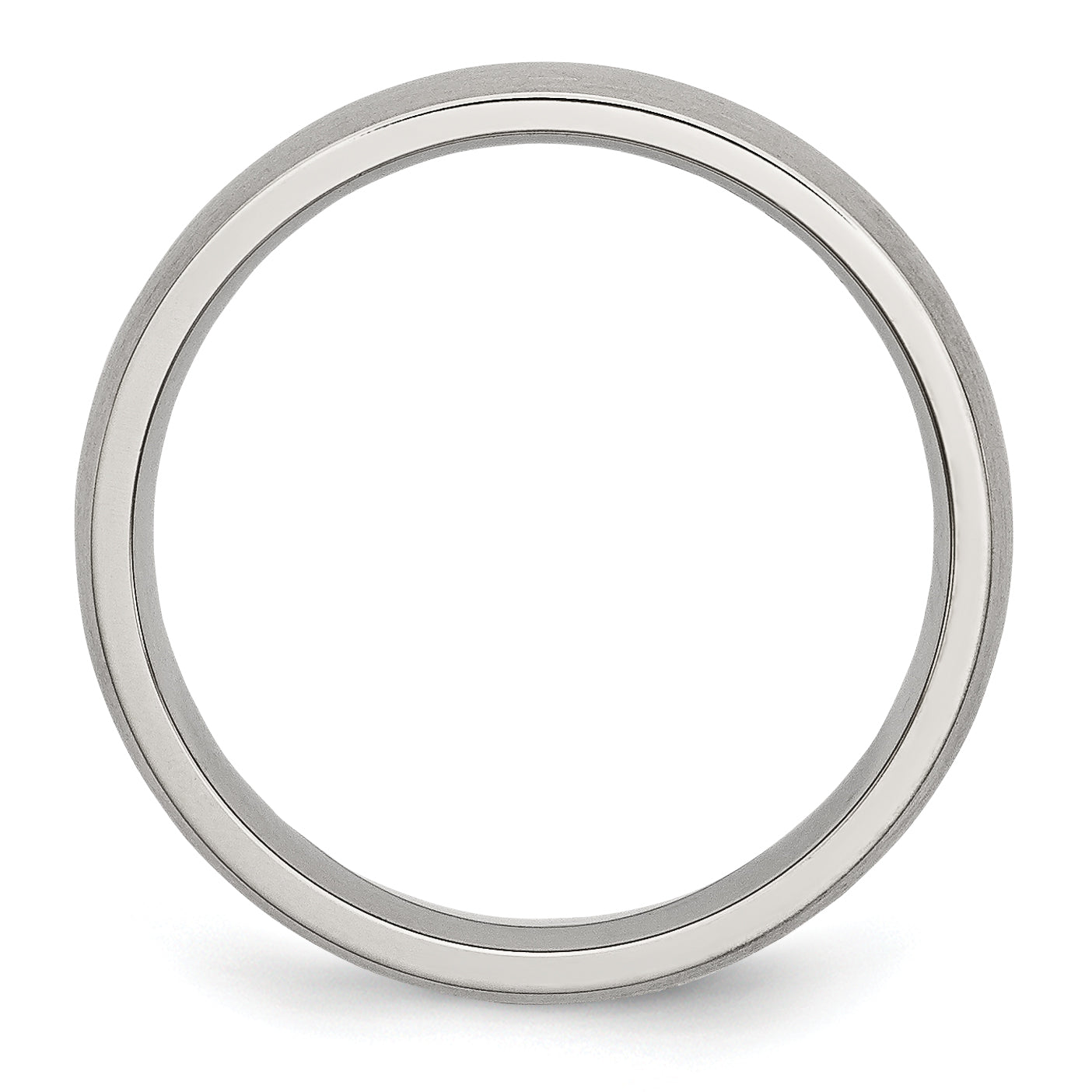 Brushed Half-Round Wedding Band in Stainless Steel, 5mm Secondary image