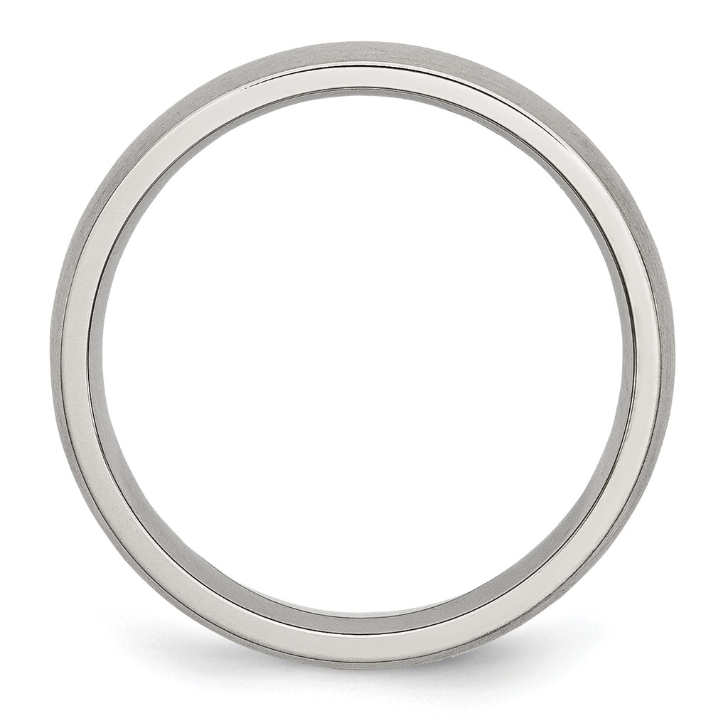 Brushed Half-Round Wedding Band in Stainless Steel, 5mm