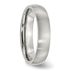 Brushed Half-Round Wedding Band in Stainless Steel, 5mm