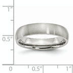 Brushed Half-Round Wedding Band in Stainless Steel, 5mm