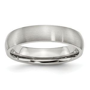 Brushed Half-Round Wedding Band in Stainless Steel, 5mm - Sophia Jewelers