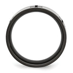 Black Cross Wedding Band in Stainless Steel, 7mm