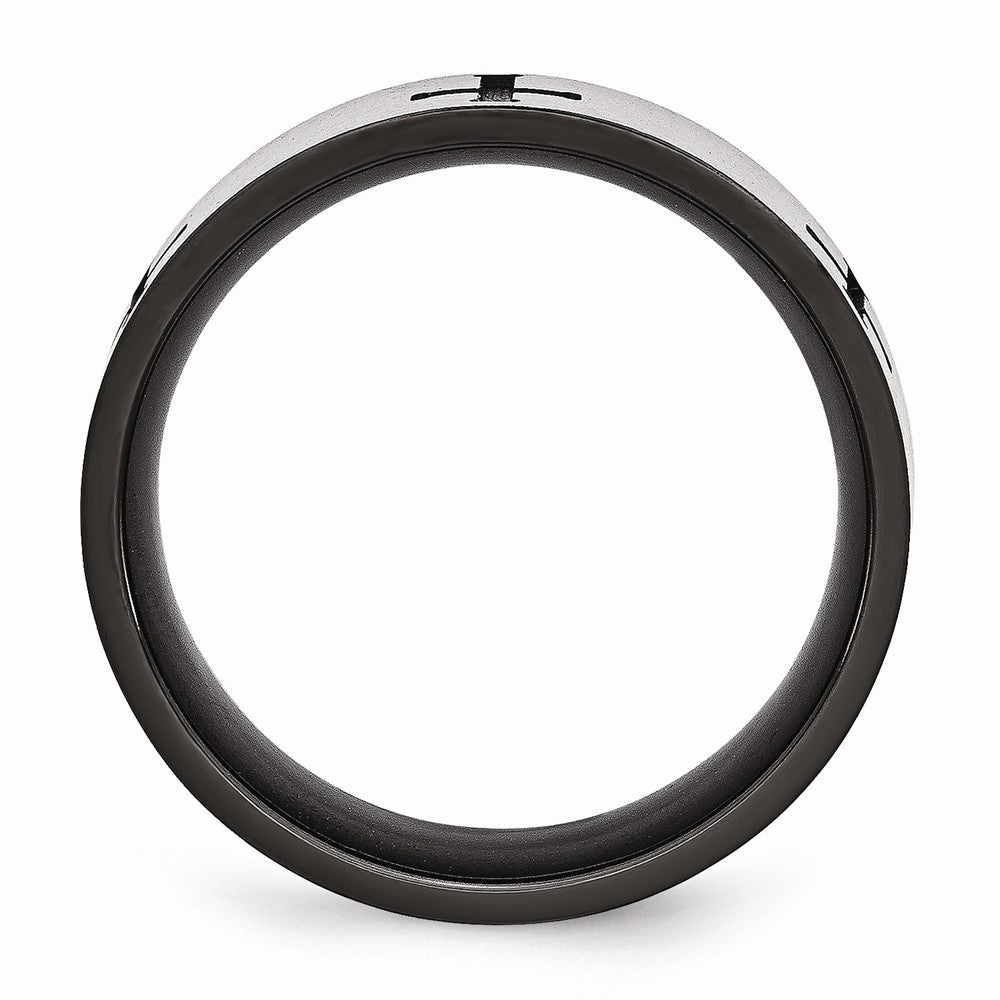 Crosses Wedding Band in Stainless Steel, 7mm
