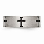 Crosses Wedding Band in Stainless Steel, 7mm
