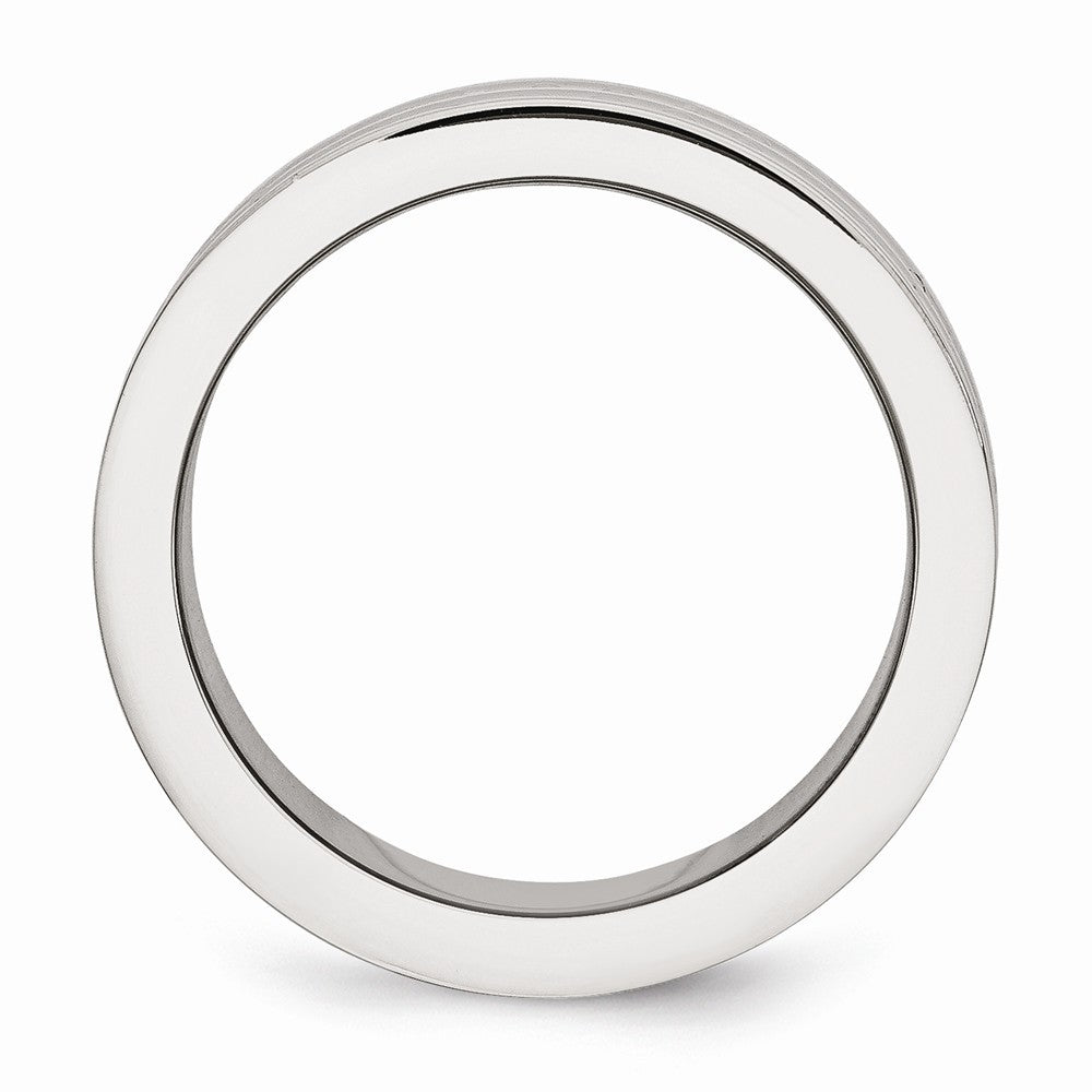 Beaded Double-Row Wedding Band in Stainless Steel, 8mm Secondary image