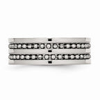 Beaded Double-Row Wedding Band in Stainless Steel, 8mm