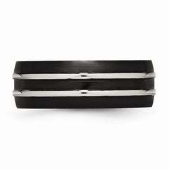 Sophia Jewelers Stainless Steel Black IP-Plated Engravable Wedding Band