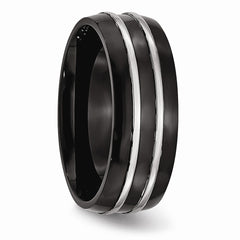 Sophia Jewelers Stainless Steel Black IP-Plated Engravable Wedding Band