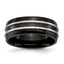 Black IP-Plated Wedding Band in Stainless Steel, 8mm