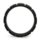 Black IP-Plated Grooved Wedding Band in Stainless Steel, 8mm