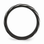 Black IP Swirl Wedding Band in Stainless Steel, 8mm
