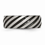 Black IP Swirl Wedding Band in Stainless Steel, 8mm