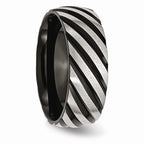 Black IP Swirl Wedding Band in Stainless Steel, 8mm