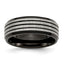 Striped Wedding Band in Black IP-Plated Stainless Steel, 8mm