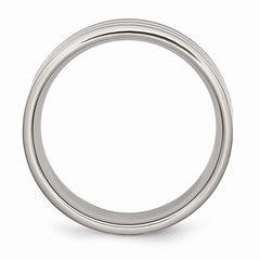 Sophia Jewelers Stainless Steel Wedding Band with Black IP Plating Engravable
