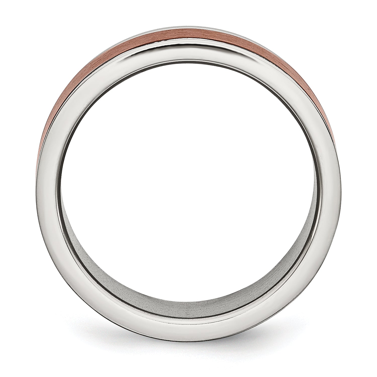 Stainless Steel Brushed and Polished Brown IP-plated 8mm Band