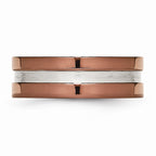 Stainless Steel Wedding Band with Brown IP-Plating and Engravable Brushed Center