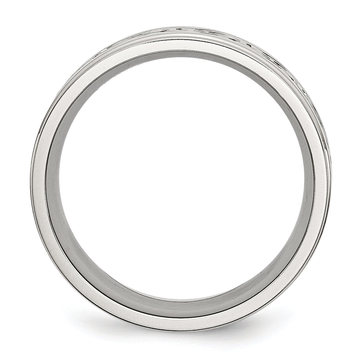 Scroll Design Comfort-Fit Wedding Band in Stainless Steel, 9mm Secondary image