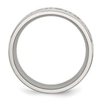 Scroll Design Comfort-Fit Wedding Band in Stainless Steel, 9mm