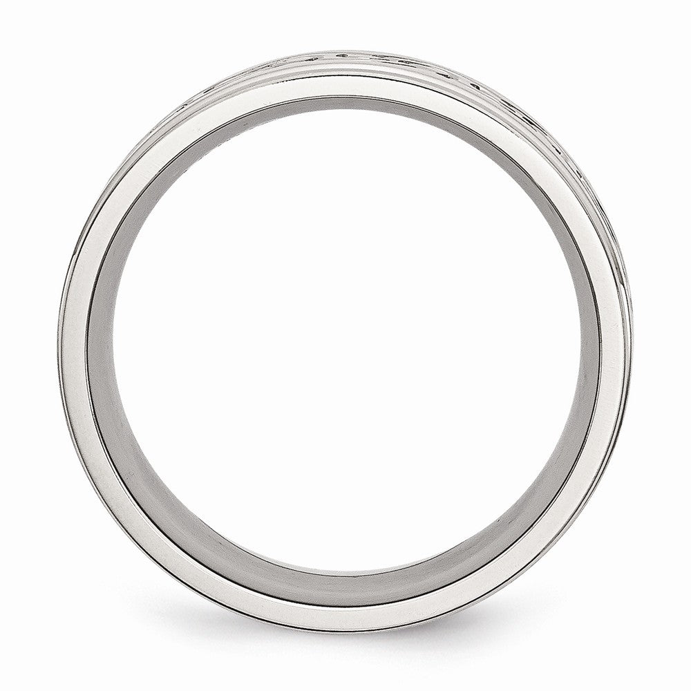 Stainless Steel 9mm Scroll Design Engravable Comfort Fit Wedding Band Secondary image