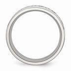 Stainless Steel 9mm Scroll Design Engravable Comfort Fit Wedding Band