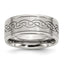Stainless Steel 9mm Scroll Design Engravable Comfort Fit Wedding Band