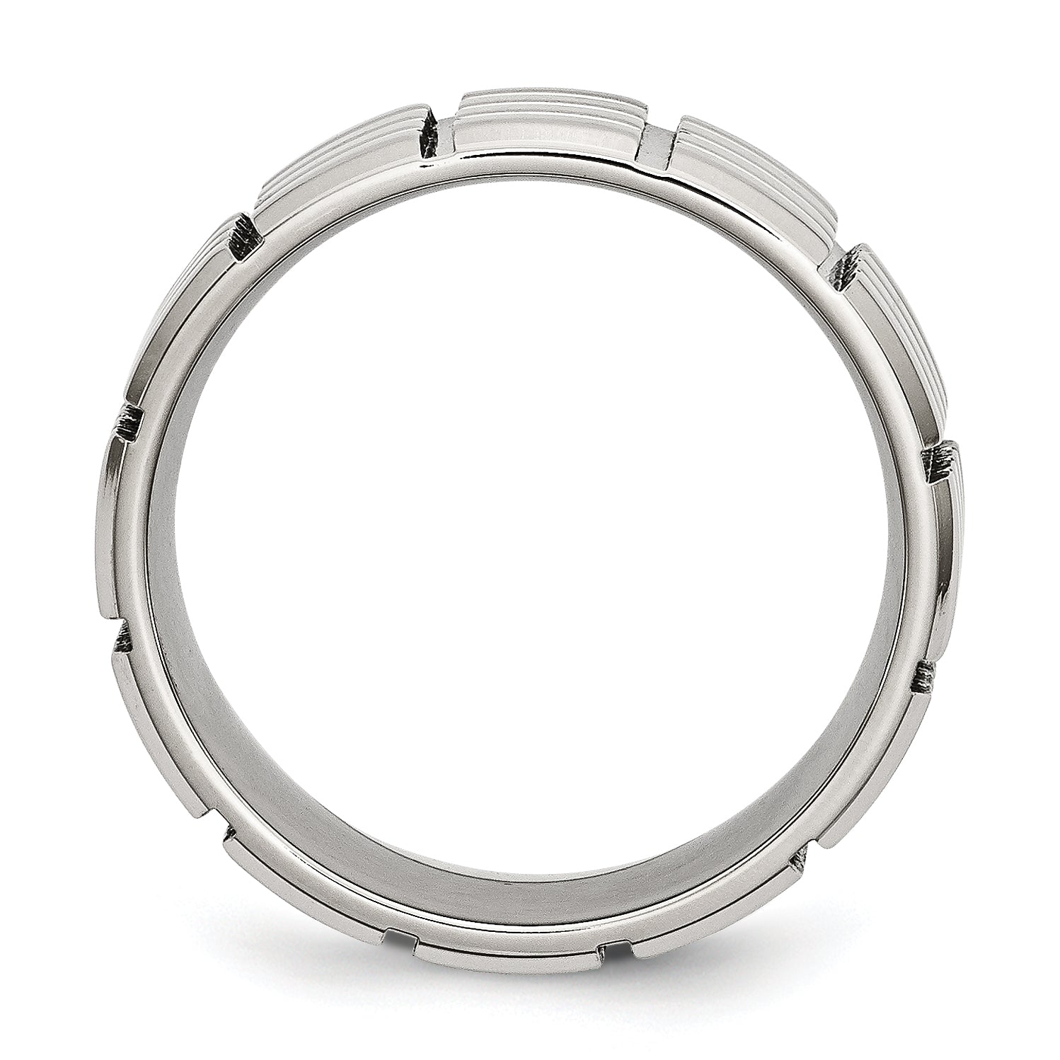 Stainless Steel Polished 8mm Grooved Band Secondary image