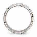 Grooved Wedding Band in Stainless Steel, 8mm
