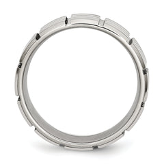 Stainless Steel Polished 8mm Grooved Band