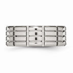 Grooved Wedding Band in Stainless Steel, 8mm