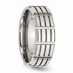 Stainless Steel Polished Engravable 8mm Wedding Band by Sophia Jewelers
