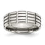 Grooved Wedding Band in Stainless Steel, 8mm