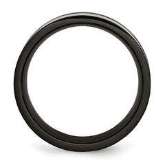 Stainless Steel Polished 9mm Black IP-plated WithCarbon Fiber Inlay Band - 8
