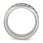 Chain Inlay Wedding Band in Stainless Steel, 10mm