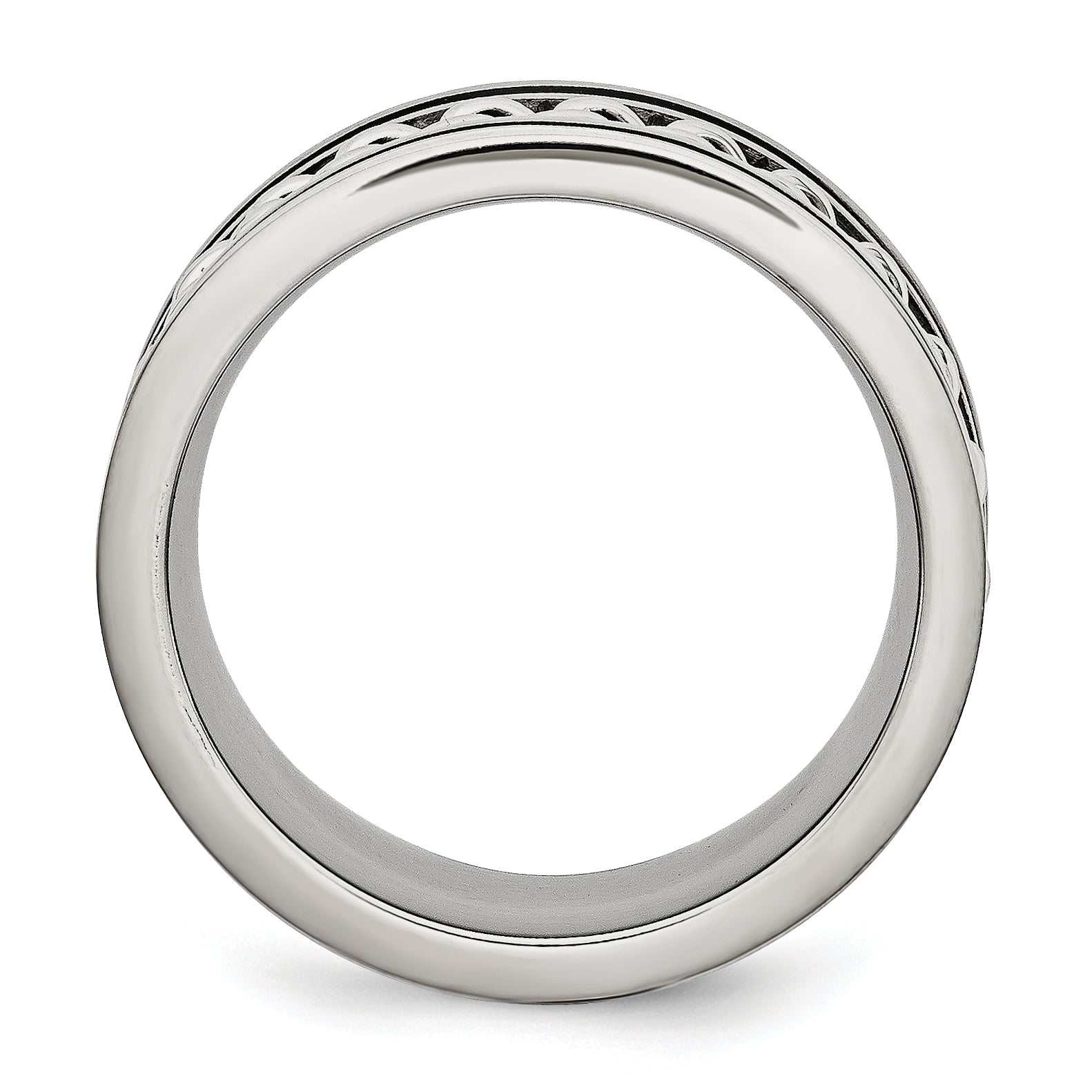 Chain Inlay Wedding Band in Stainless Steel, 10mm