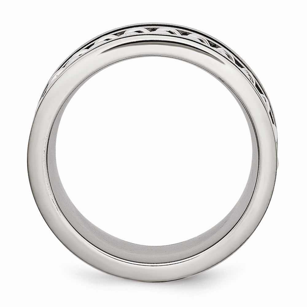 Chain Inlay Wedding Band in Stainless Steel, 10mm