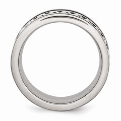 Sophia Jewelers Stainless Steel Wedding Band with Black IP Plating and Comfort Fit - 8