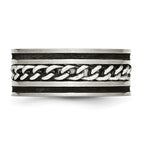 Chain Inlay Wedding Band in Stainless Steel, 10mm