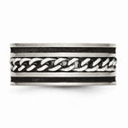 Chain Inlay Wedding Band in Stainless Steel, 10mm
