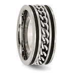 Chain Inlay Wedding Band in Stainless Steel, 10mm