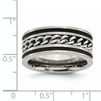 Chain Inlay Wedding Band in Stainless Steel, 10mm