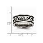 Stainless Steel Chain/Black IP-plated Brushed & Polished 10mm Band