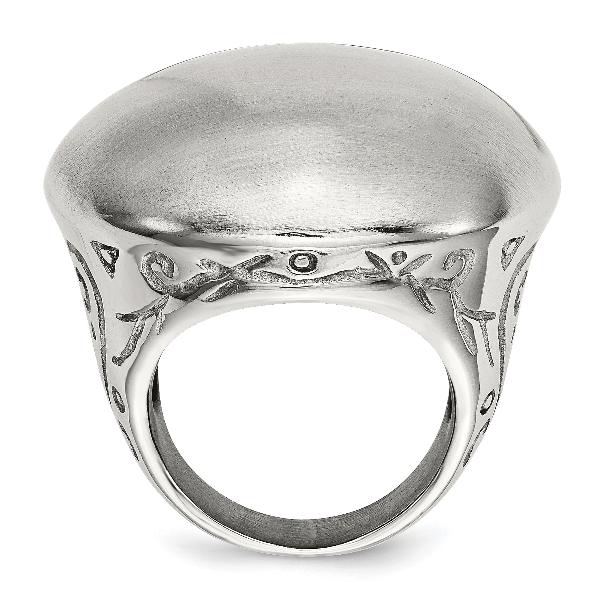 Stainless Steel Matte WithTextured Sides Ring Secondary image
