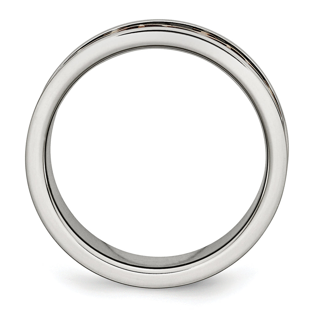 Crosses Ring in Stainless Steel with Brown IP Plating, 8mm